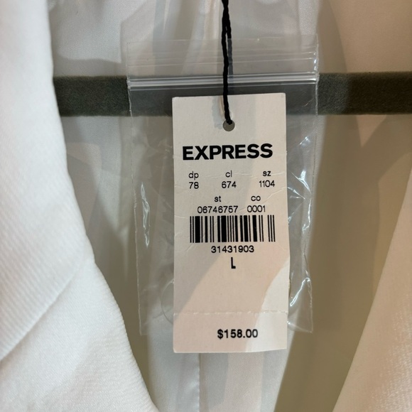 EXPRESS Sz L Blazer Double Breasted Lined Gold Buttons Shoulder Pads NEW W/ TAG - Picture 2 of 9